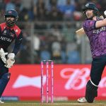 Nepal batter during Nepal vs Scotland 33rd Match Group C 2026 at Wankhede Stadium Mumbai