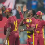 West Indies batter plays boundary shot during Nepal vs West Indies 25th Match Group C 2026 at Wankhede Stadium Mumbai