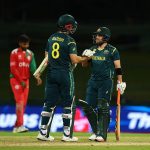 Mitchell Marsh batting during Australia vs Oman 40th Match Group B 2026 at Pallekele International Cricket Stadium